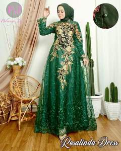 [ COD ] TERBARU DARI PJ ROSALINDA DRESS PESTA SUPER MEWAH-DRESS ROSANLINDA TILLE BORDIR MUTIARA PREMIUM