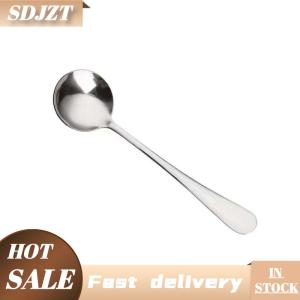 SDJZT Muỗng Cà Phê thép không gỉ đầu tròn dài xử lý kem khuấy tráng miệng Mật ong trộn muỗng Nhà Bếp Bộ đồ ăn trang trí