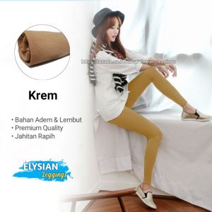 Celana Legging Panjang Wanita Polos Bahan Kaos Strait Tebal