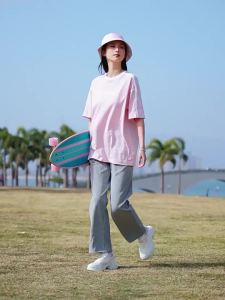 Qiaodan Woman Sports Knitted Long Pants Straight Tube Loose Casual Drawstring Closure XKL22241982