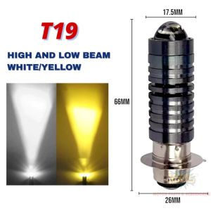 2PCS AC/DC 12-80V Universal Dual color Moto Headlight Bulbs P15D H6 PX15D M5 T19 LED Motorcycle Plug & Play