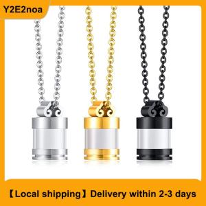 【Local shipping】 Clear Hollow Fillable Tube Necklaces for Women Men Urn Cremation Memorial Jewelry Keepsake Pendants