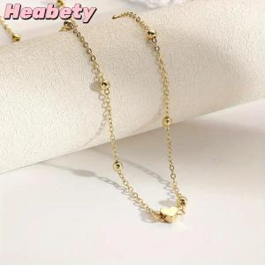Heabety Girls Simple Heart Beaded Belly Chains For Women Fashion Metal Beach Bikini Waist Chains Body Jewelry Accessories