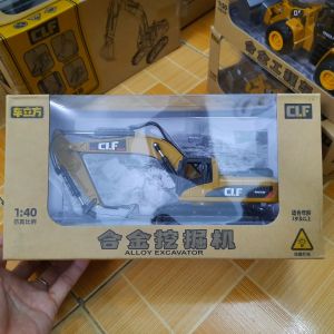 Xe xúc đất mini có đèn xe đồ chơi trẻ em mô hình tỉ lệ 1:50 bằng hợp kim nhựa