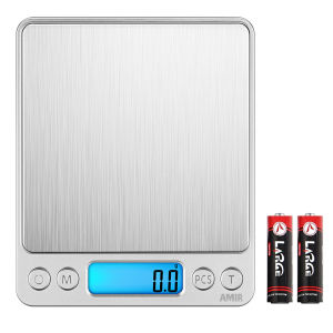 Brifit 3000g/0.1g Digital Kitchen Scale Pocket Cooking Scale Mini Food Scale Pro Electronic Jewelry Scale with Back-Lit LCD Display Tare & PCS Functions