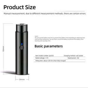 LIVING HOME Pencukur Listrik Isi Ulang untuk Pria Janggut Mini dengan Anda Alat Cukur Isi Ulang USB Alat Cukur Listrik Mini Portabel Perjalanan Versi Pisau Cukur Kepala Tunggal