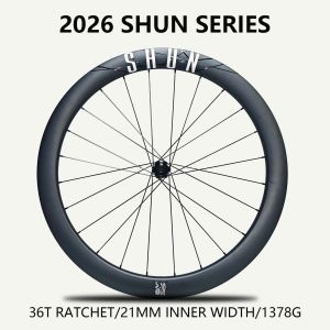 2026 2026 SHUN SERIES 700C Carbon Bike Wheels Disc Wheelset 50mm Clincher Tubeless Ratchet System Lightweight Road Cycling Wheels