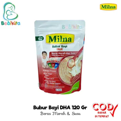 Milna Bubur Bayi 6-12 Bulan Makanan Pendamping ASI Bayi Rasa Beras Merah 120gr Bebikita