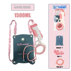 Tas Air Anak-anak Pistol Air Ransel Lembut Pistol Air Kapasitas Besar 1500ML Pistol Semprotan Air Tarik Keluar Musim Panas Pantai Luar Ruangan Bermain Air Mainan Pertarungan Air