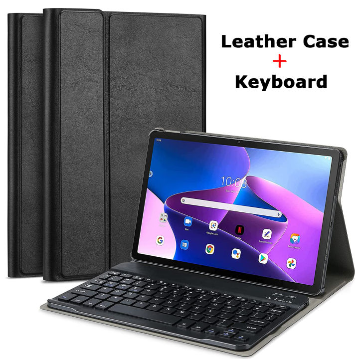Bluetooth Keyboard Leather Case for Lenovo Tab M10 Plus 3rd Gen
