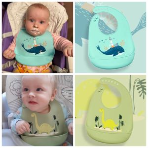 Cartoon Silicone Baby Bibs Waterproof Girl Boy Bibs Feeding Stuff Infant Children Toddler Apron
