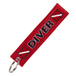 Embroidered Diver Identification Keychain Scuba Diving Accessory Key Holder for Dive Clubs and Adventure Seekers