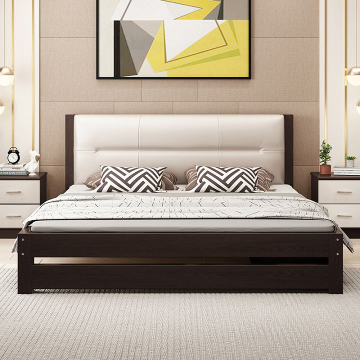 King Size Bed Modern Simple Solid Wood Bed Double Bed Modern Simple