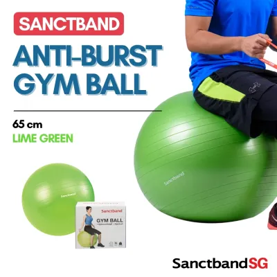 Sanctband Anti Burst Gym Balls Resistance Ball Exercise Balls Size 65cm Gymball Lime Green
