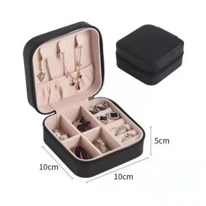 LULU Jewellery Box Travel Organizer Mini PU Leather Storage for Rings Earrings Necklace Jewelry Box Retro Travel Organizer