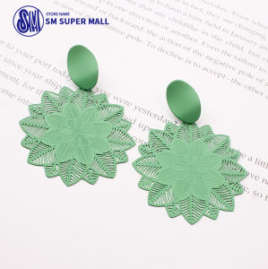 【Original】Bohemian Style Drop Earrings Vintage Lace Flower Exaggerated Hypoallergenic Non Tarnish Pierced Fabric Statement for Lady Girls Fashion Jewelry Gifts