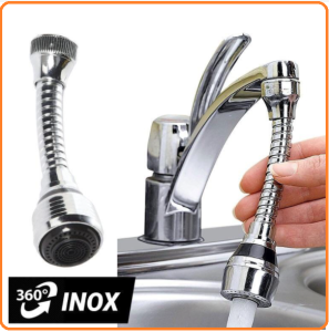 Vòi Sen Tăng Áp Bồn Rửa Chén Xoay 360 Độ Dài 20cm (Turbo Flex) loại inox 304 siêu bền không gỉ sét