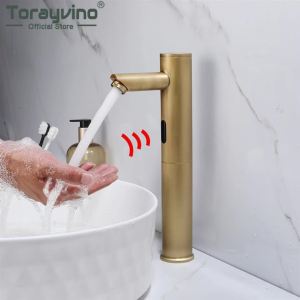 LDIES Torayvino Antique Brass Bathroom Faucet smart touchless Antique brass faucet taps body full brass copper Sink mixer Water Tap N2K8R