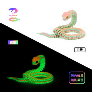 Kebidumei 3D Printed Snake Decoration 3D Printed Animals Desk Accessories Room Decor Office Table Funny Snake Year Ornament