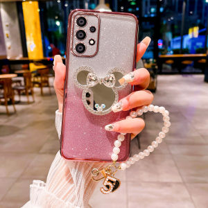 Phone Case For Samsung A23 A53 5G A52S A33 A73 A32 5G Mirror Casing With Strap