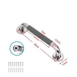 Shower Grab Bar with Anti Slip Rubber Grip SUS304 Stainless Steel Bath Grab Bar Bathroom Balance Bar Wall Mount Safety Handrail Support Handicap Injury Elderly Assist Handle