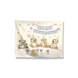 Little Bear Accompanies You on Your Birthday ins Party Scene Layout Decoration Background Cloth Living Room Wall Photo Props Hanging Cloth