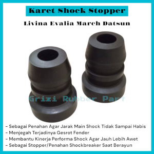 Karet Stopper Shock Shockbreaker Depan Livina Evalia March Datsun 1Set(2Pcs) Bahan Ban