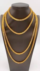 Dubai Gold Plated Jewelry Set Copper Bold Earrings for Women African Long Chain Necklace 45/60/80/100mm Wedding Bridal Jewelry Set