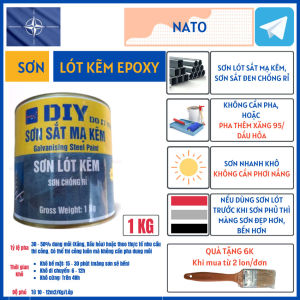 (Lon 1Kg) Sơn Lót Sắt Kẽm Sơn Chống Rỉ Sơn Sắt Mạ Kẽm Sắt Đen Sắt Hình Sắt Hộp - DIY