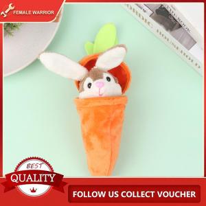 Female Warrior พวงกุญแจตุ๊กตากระต่ายน่ารักขนาดเล็กในแครอทตุ๊กตาอะนิเมะสีน้ำตาล lop หูหูกระต่ายของขวัญตุ๊กตายัดไส้