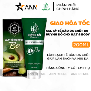 Gel Tẩy Tế Bào Chết Mặt Và Body Huỳnh Đỗ Chiết Xuất Bơ 200ml [Chính Hãng]