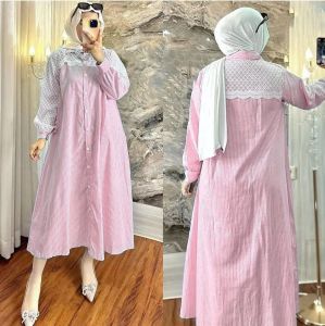 GAUDI MIDI MATT KATUN SALUR MIX BROKAT / ( BUSUI FRIENDLY ) / GAMIS DAILY SIMPLE ELEGAN / GAMIS REMAJA KEKIAN / TUNIK WANITA SIMPLE / TUNIK WANITA JUMBO / TUNIK KOREAN STYLE / TUNIK SYARI MUSLIMAH / TUNIK PANJANG / BISA ( COD ) BY KEYCLO
