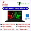 Razer Blade 14 (P8 NT/ 14" 165Hz QHD Matte, 2560 x 1440/ AMD Ryzen 9 6900HX / RTX 3070 Ti 8GB VRAM/ 16GB DDR5 RAM/ 1TB PCIe Gen4 SSD/ Per key RGB Chroma Keyboard/ 1.78kg/ Win 11 Home). 