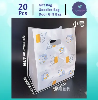 Gift bag Pooh/ Cute Cat/ Aeroplane Handle plastic bag Packaging bag Goodies bag Party bag Raya bag Gift Bag 20pcs (3)