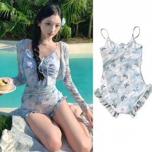 LALUNA SWIM ชุดว่ายน้ำบอดี้สูท ชุดว่ายน้ำไม่โป๊ ชุดว่ายน้ำขาสั้น  M-XL | น้ำหนัก 40-65 กก. BK-071
