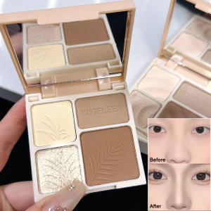 HBESTY 4 Colors Facial Highlighter Makeup Palette 3D Nose Shadow Cosmetics Matte Face Contouring Shadow Palette Face Beauty Makeup Tool