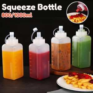 Large Diameter Squeeze Bottle Dustproof Squeeze Sauce Bottle Plastic Seasoning Dispenser Storage Bottle