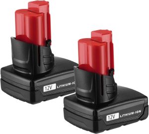 Upgraded 2Pack 12V 6.5Ah Compatible with Milwaukee M 12 12V Lithium Battery 48-11-2410 48-11-2420 48-11-2411 48-11-2401 48-11-2402 Tools