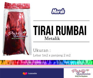 Partybaloon Rumbai Ulang Tahun Metalik Tirai | Rumbai Ulang Tahun
