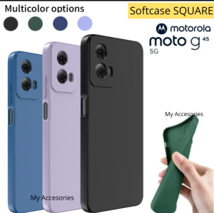 MOTO G45 Silicone MACARON SQUARE Basic Case COLOR CANDY Casing Karet Kondom Hp Warna warni Silikon Liquid Rubber Soft TPU Anti Slip Lincin Softcase SLIM THIN Matte Glare Cover Pelindung Belakang Back Jamur Protecth Camera MotoG45 Motorola Rola 4G 5G