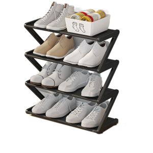 SKJK Đen/Trắng/Hồng Giá giày cửa Nhựa Hình Chữ Z Giá để giày Đơn giản Lắp ráp Đế giày Nhà