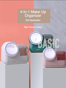 SG INSTOCK 4In1 Huge Makeup Organiser with Mirror LED Light & Fan/Make up Storage/Cosmetic Box/with Lid/with Drawers INSTOCK SINGAPORE FAST DELIVERY LIVINBASIC