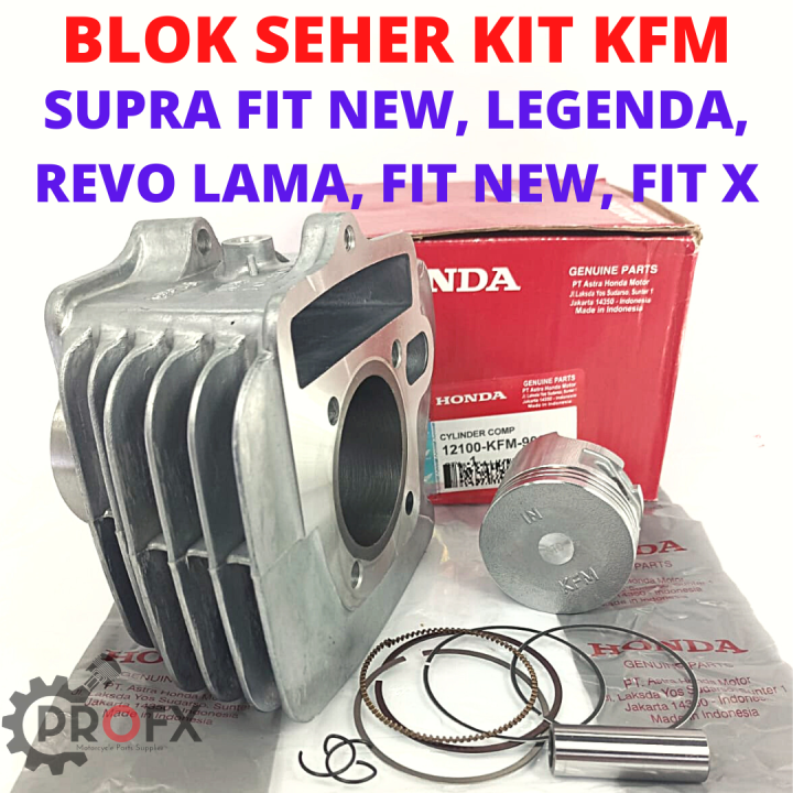 BLOK SEHER PISTON KIT KFM HONDA SUPRA FIT NEW, REVO LAMA, FIT NEW, FIT X,  LEGENDA KUALITAS ORIGINAL ORI AHM ASLI BORING