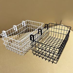 MECOME ไม่ต้องเจาะ ตะกร้าเก็บของใต้โต๊ะ ปรับได้ เหล็ก ชั้นวางแบบแขวน ประหยัดพื้นที่ ตาราง โต๊ะข้างชั้นวาง ใช้สำหรับนักเรียน