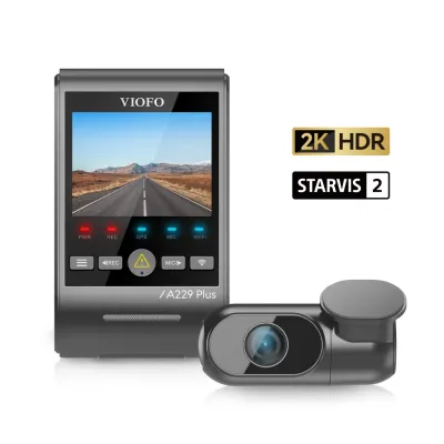 VIOFO A229 PLUS 2CH FRONT AND REAR 2K+2K HDR 5GHZ WI-FI GPS VOICE CONTROL DUAL DASH CAMERA WITH SONY STARVIS 2 SENSOR