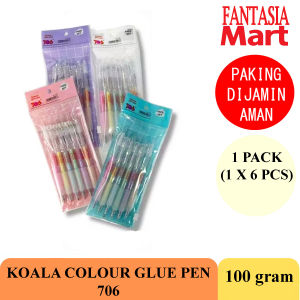 KOALA COLOUR GLUE PEN 706 PACK ISI 6 PCS FANTASIA DENGAN PAKING AMAN