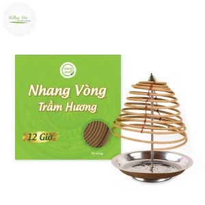 Nhang vòng trầm hương 12H Nhang Xanh - Hộp 10 vòng