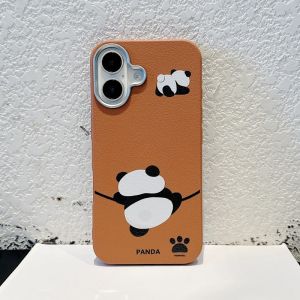 Cute cartoon panda skin pattern soft case for iPhone X XR XS 11 12 13 14 15 16 Pro Max Plus casing Anti fall protective cover for iPhone12 case