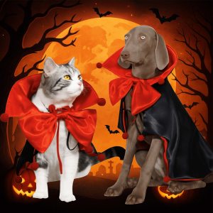 NCNC ชุดแมวคอสเพลย์ halloween costume dog cat halloweenชุดแมวฮาโลวีน ปรับได้ ชุดสัตว์เลี้ยงฮาโลวีน ปกตั้ง สะดวกสบาย ชุดคลุมคอสเพลย์แมว ดี ผ้านุ่ม ชุดลูกแมวและลูกสุนัข สำหรับสุนัขขนาดเล็ก กลาง ใหญ่
