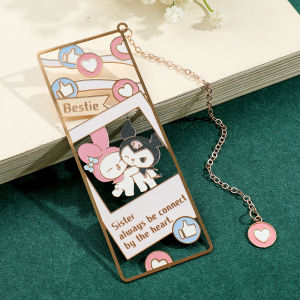YF Sanrio My Melody Bookmark Souvenirs Collections Chain Cartoon Anime Bookmark Metal Hollow School Gift For Kids FY
